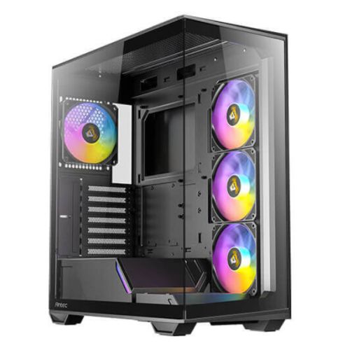 Antec C3 RGB Gaming Case w/ Glass Side & Front, ATX, 4x ARGB Fans, Fan Controller, LED Control Button, Mesh Airflow, USB-C, Black