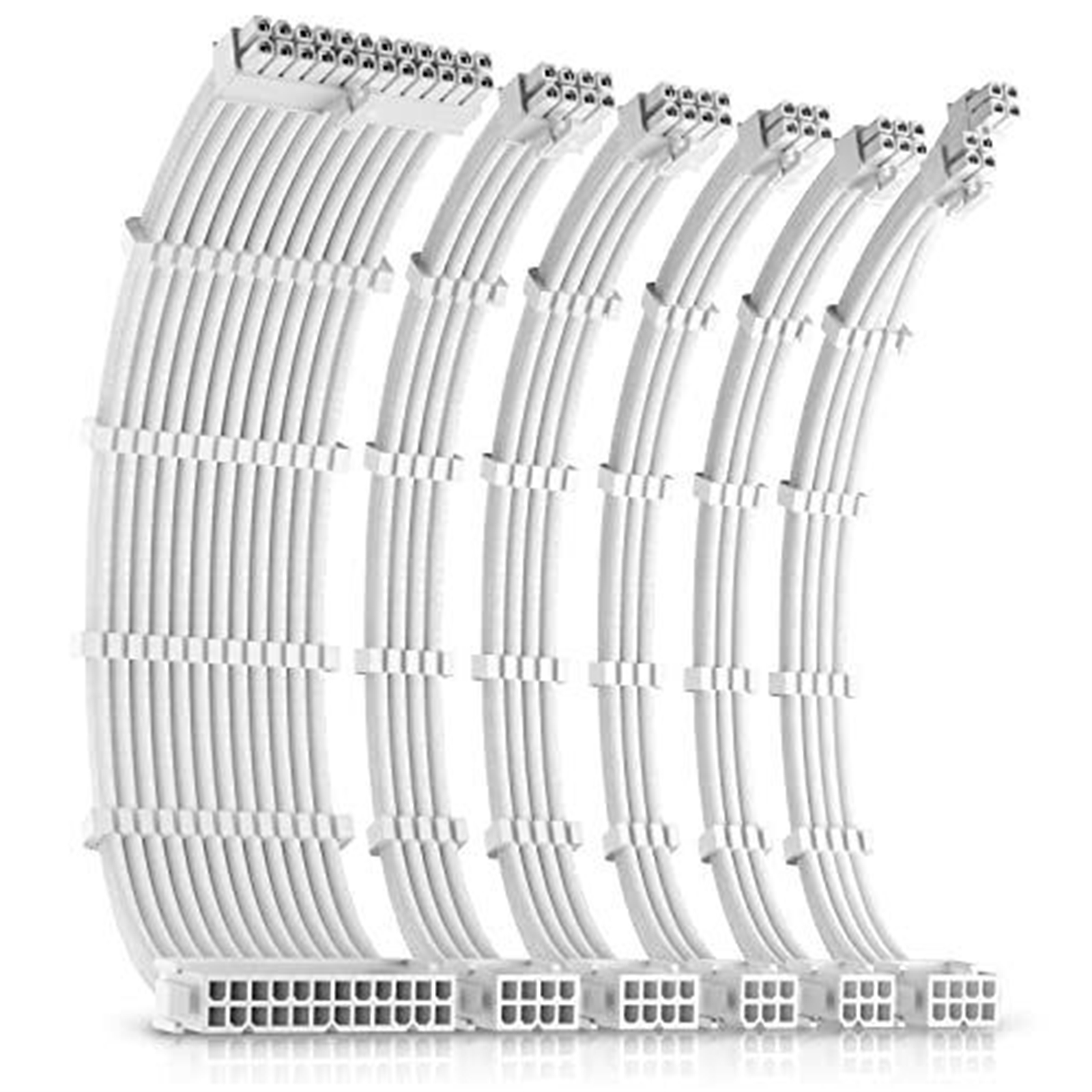 Antec White PSU Extension Cable Kit – 6 Pack (24 PIN / 1 x CPU 4+4 / 2x PCI-E 8 / 2 x PCI-E 6)