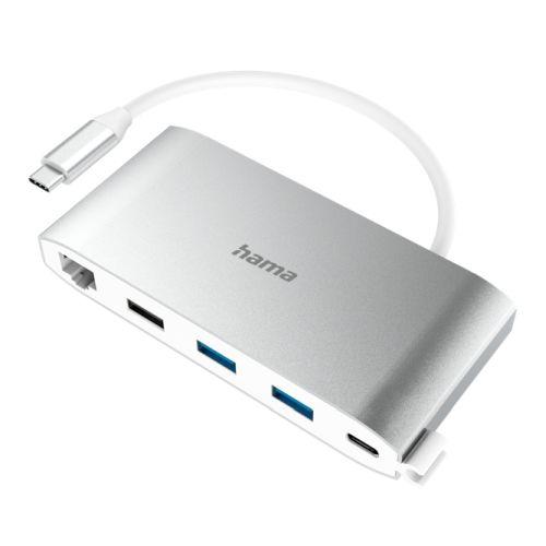 Hama External USB-C 8 in 1 Multiport Hub - 3 x USB-A, 2 x USB-C, VGA, HDMI, LAN