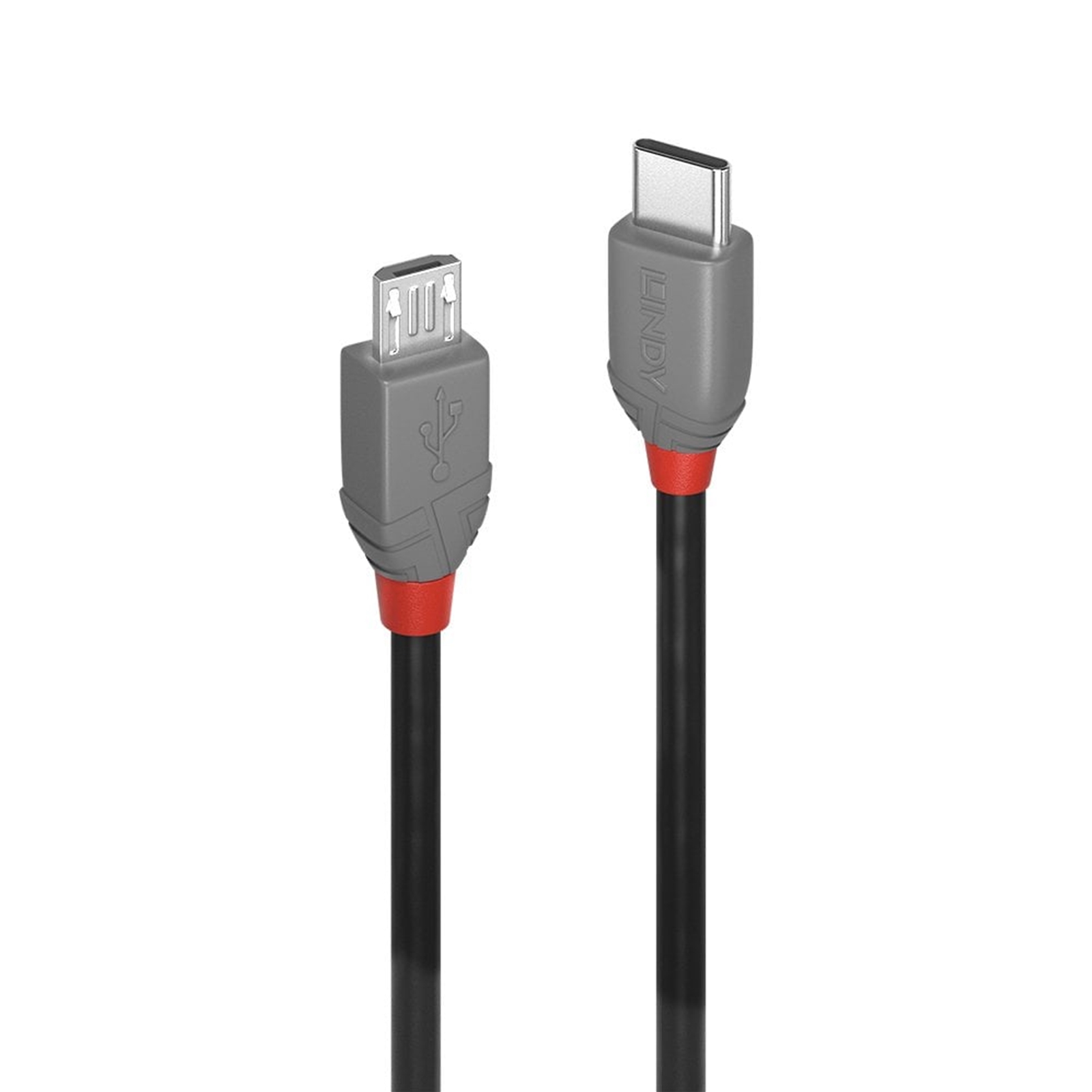 Lindy 36890 0.5m USB 2.0 Type C to Micro-B Cable, Anthra Line