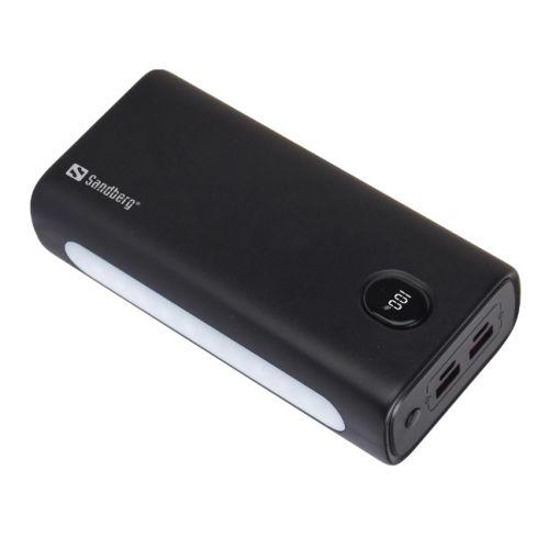 Sandberg (420-68) PD 20W 30000mAh Powerbank, 1x USB-C (QC 3.0), 2x USB-A, Power-Through, Flashlight, Status Display, 5 Year Warranty