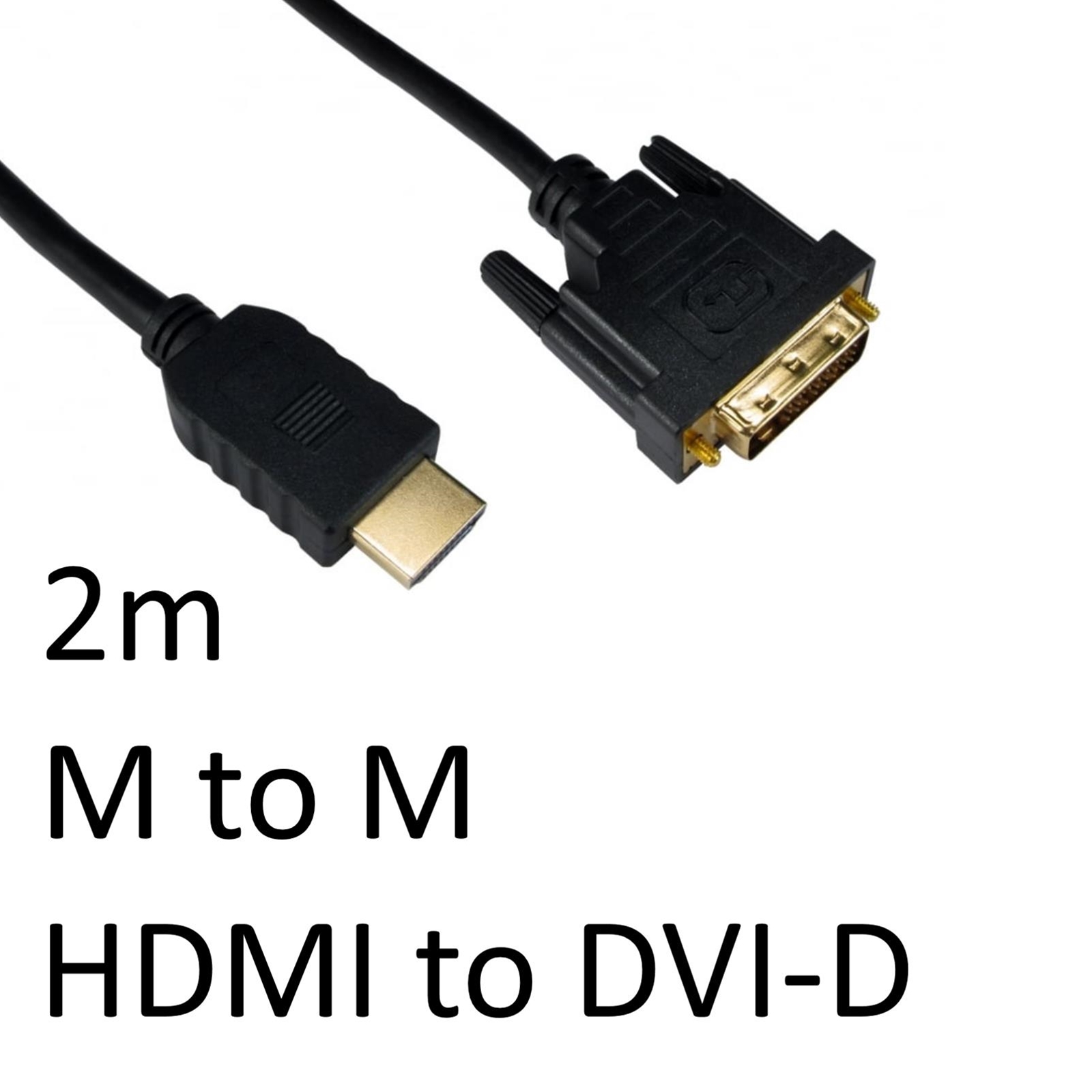 HDMI 1.4 (M) to DVI-D (M) 2m Black OEM Display Cable