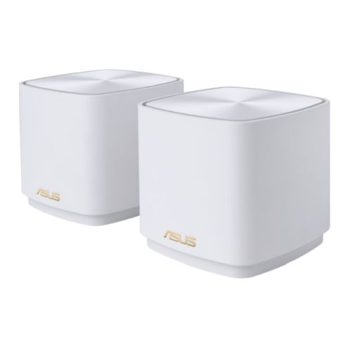 Asus (ZenWiFi AX Mini (XD4)) AX1800 Wireless Dual Band Mesh Wi-Fi 6 Mini System, 2 Pack, AiMesh, AiProtection, White