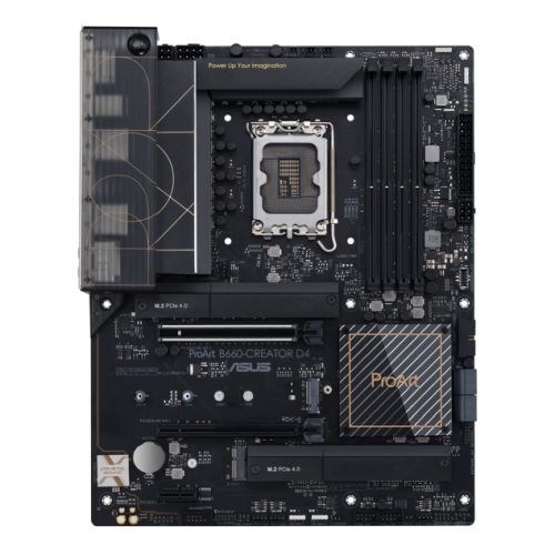 Asus PROART B660-CREATOR D4, Intel B660, 1700, ATX, 4 DDR4, HDMI, DP, 2.5GB LAN, PCIe5, 3x M.2, Creator Hub