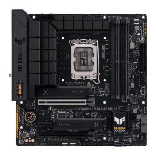 Asus TUF GAMING B760M-PLUS WIFI D4, Intel B760, 1700, Micro ATX, 4 DDR4, HDMI, DP, Wi-Fi 6, 2.5G LAN, PCIe5, 2x M.2