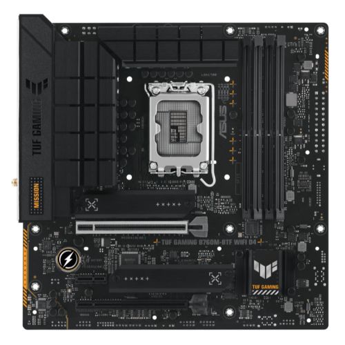 Asus TUF GAMING B760M-BTF WIFI D4, Intel B760, 1700, Micro ATX, 4 DDR4, HDMI, DP, Wi-Fi 6, 2.5G LAN, PCIe5, 3x M.2