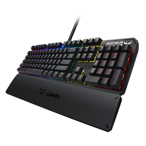 Asus TUF GAMING K3 Mechanical Gaming Keyboard, Aluminum-Alloy Top Cover, N-key Rollover, USB 2.0 Passthrough, RGB Lighting