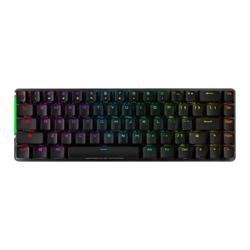 Asus ROG FALCHION Compact 65% Mechanical RGB Gaming Keyboard, Wireless/USB, Cherry MX Red Switches, Per-key RGB Lighting, Touch Panel, 450-hour Battery Life