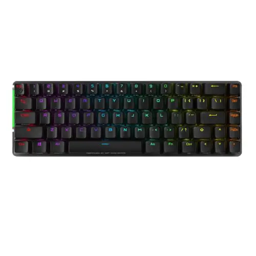 Asus ROG FALCHION NX RED Compact 65% Mechanical RGB Gaming Keyboard, Wireless/USB, ROG NX Red Switches, Per-key RGB Lighting, Touch Panel, 450-hour Battery Life