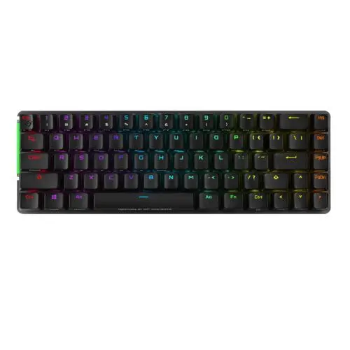 Asus ROG FALCHION NX BROWN Compact 65% Mechanical RGB Gaming Keyboard, Wireless/USB, ROG NX Brown Switches, Per-key RGB Lighting, Touch Panel, 450-hour Battery Life