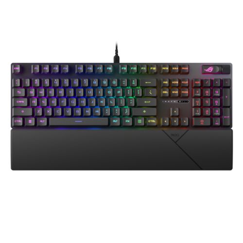 Asus ROG STRIX SCOPE II RX Red Mechanical RGB Gaming Keyboard, ROG RX Red Switches, IP57, Dampening Foam, PBT Keycaps, Intuitive Controls