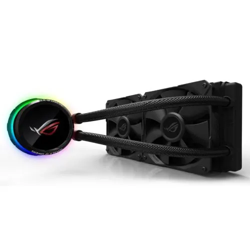 Asus ROG Ryuo 240mm Liquid CPU Cooler, 2 x 12cm PWM Fans, Full Colour OLED Display, RGB