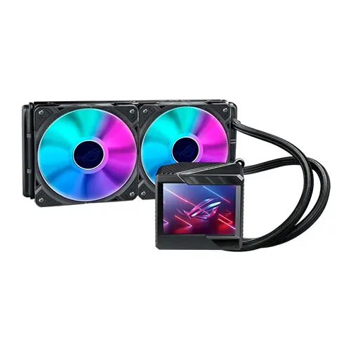 Asus ROG Ryujin II ARGB 240mm Liquid CPU Cooler, 2 x 12cm ROG ARGB Fans, Customisable 3.5" LCD Display