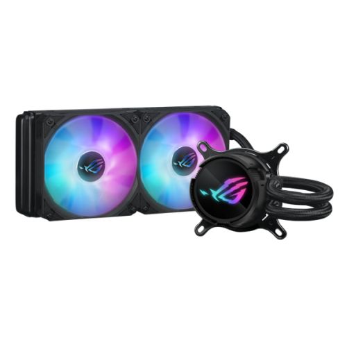 Asus ROG STRIX LC III 240 ARGB Liquid CPU Cooler, 240mm, 7th Gen v2 Asetek Pump, ARGB Fans, Customisable LCD Display, Rotatable Water Block