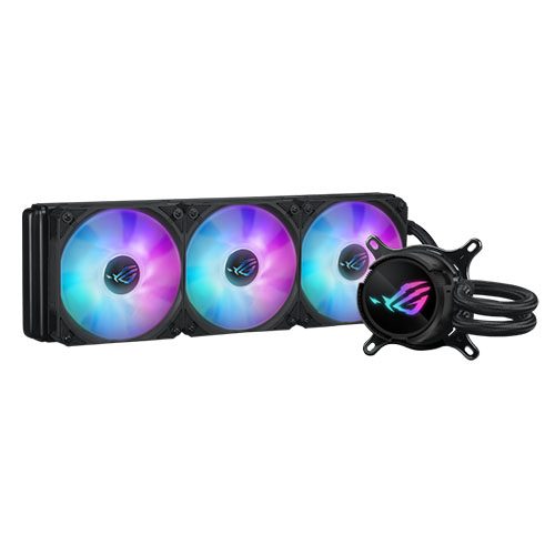 Asus ROG STRIX LC III 360 ARGB Liquid CPU Cooler, 360mm, 7th Gen v2 Asetek Pump, ARGB Fans, Customisable LCD Display, Rotatable Water Block