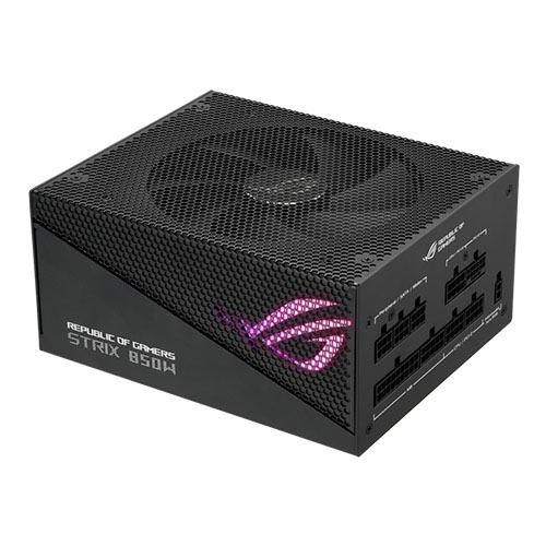 Asus ROG Strix 850W Gold Aura Edition PSU, Fully Modular, 80+ Gold, ATX 3.0, PCIe 5.0, RGB Lighting, Lambda A++