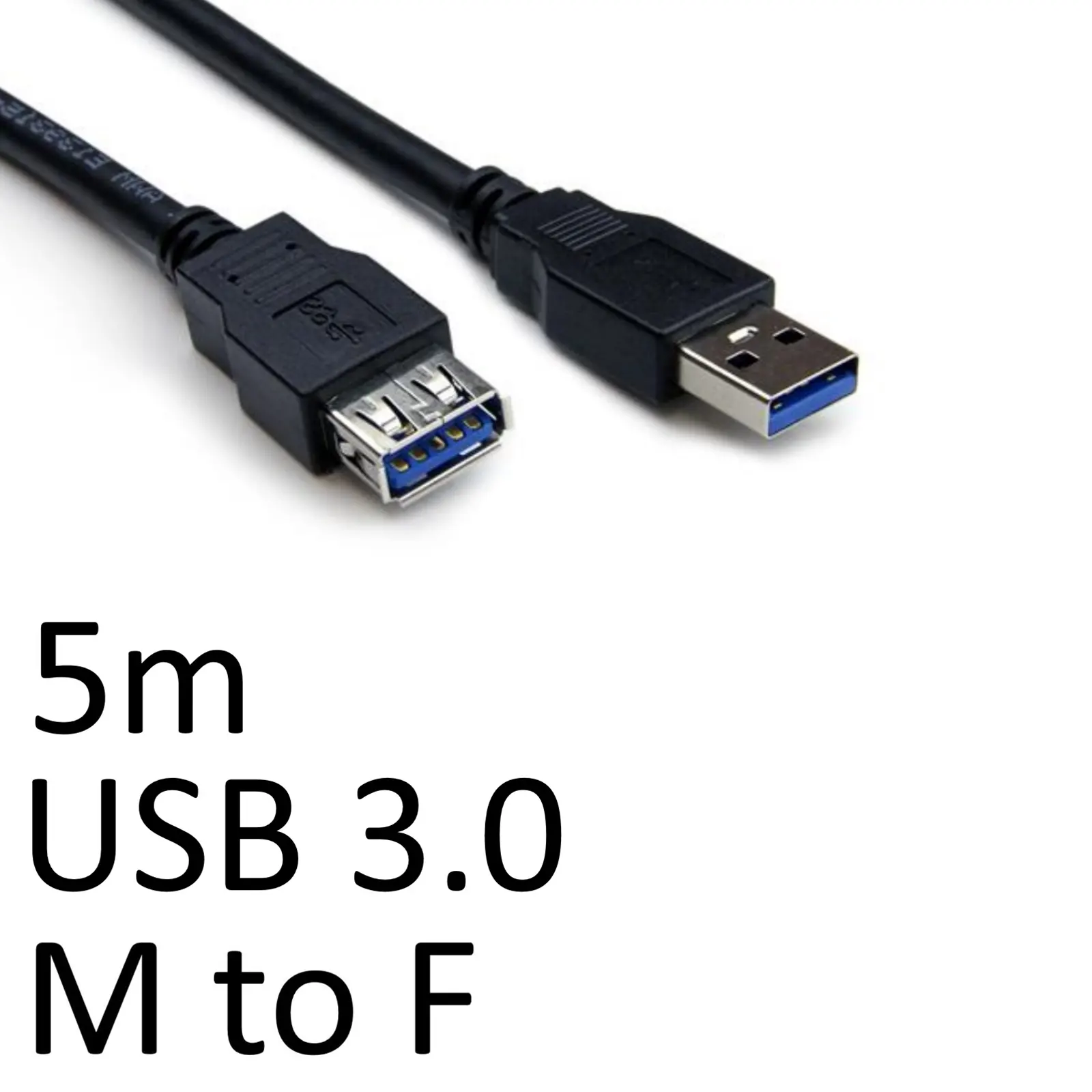 USB 3.0 A (M) to USB 3.0 A (F) 5m Black OEM Extension Data Cable