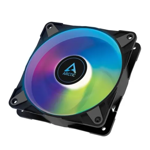 Arctic 12cm P12 Pressure Optimised PWM PST ARGB Case Fan, Fluid Dynamic, 12 LEDs, 0-2000 RPM, 0dB Mode