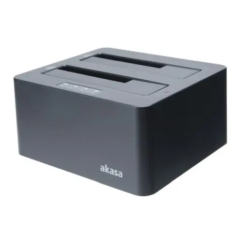 Akasa (DuoDock X3) Dual Bay USB 3.1 Gen1 Clone Docking Station, 2.5"/3.5" SATA