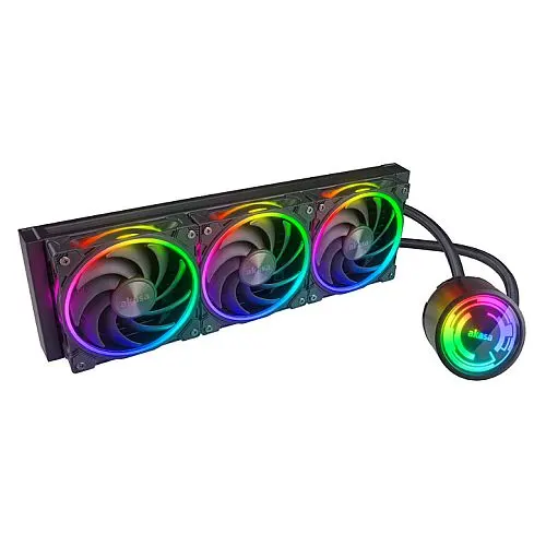 Akasa SOHO 360 Dusk Edition 360mm ARGB Liquid CPU Cooler, RGB Controller, Triple Radiator, PWM Fans, Black