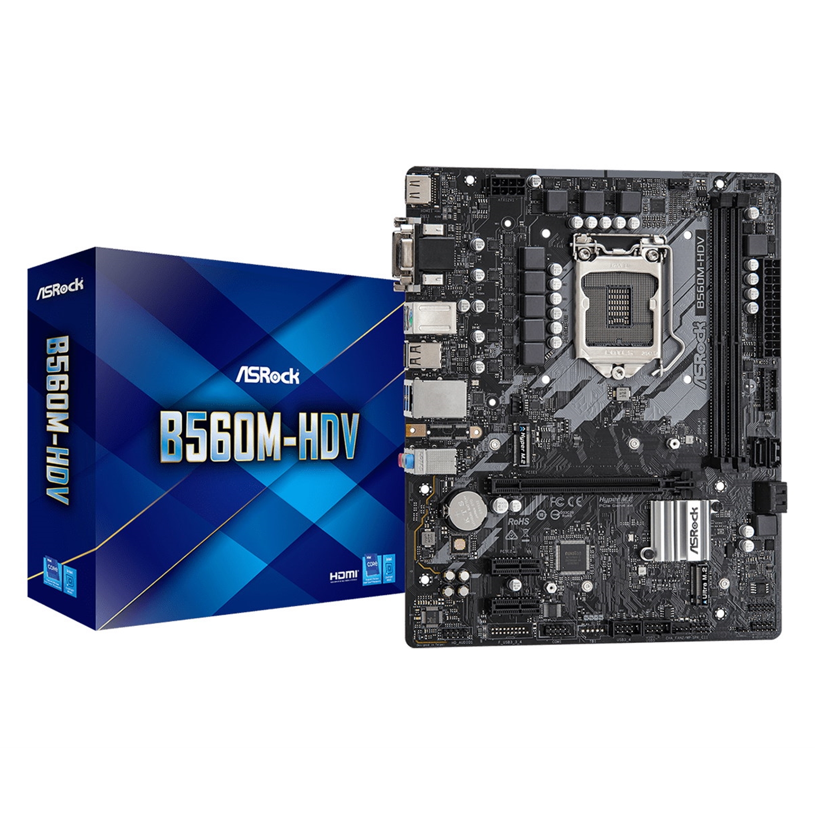 ASRock B560M-HDV Intel Socket 1200 Micro ATX HDMI/DVI-D/VGA M.2 USB 3.2 Gen1 Motherboard