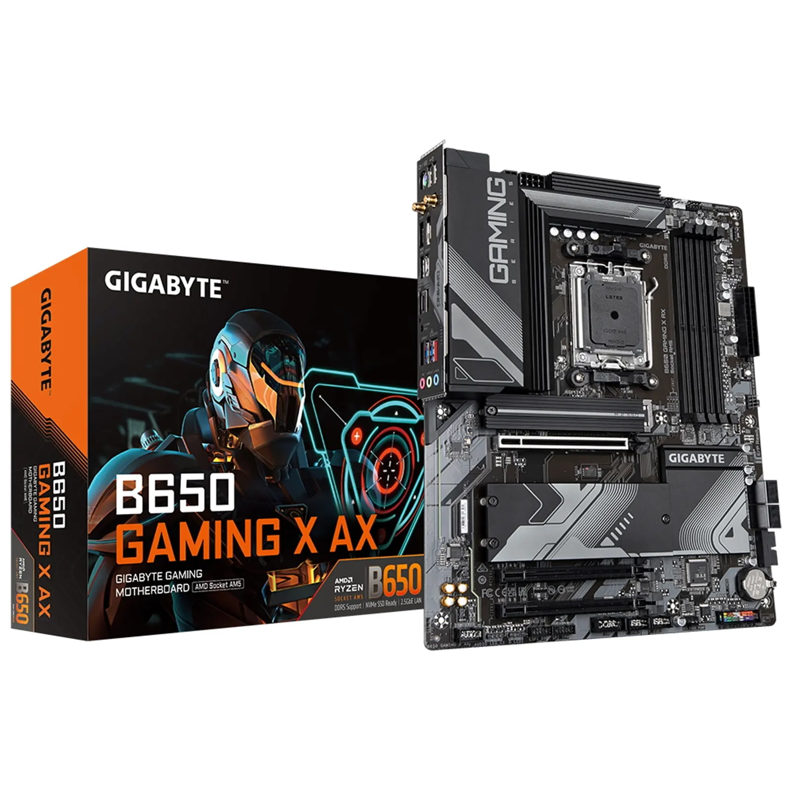 Gigabyte B650 GAMING X AX, AMD Socket AM5, 1x PCIe 4.0 x16, 2x PCIe 3.0 x1, 2x M.2 2280, WiFi 6E, Realtek 2.5GbE LAN, HDMI/DisplayPort