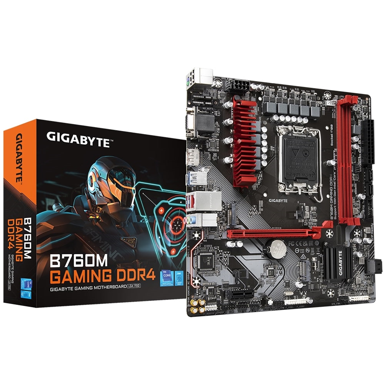 Gigabyte B760M GAMING DDR4 Intel 1700 Socket Motherboard, Micro-ATX, 2x DDR4 Slots, 2x M.2 Sockets, 1x USB-C Port, 1x D-Sub / 1x Display Port 1.2 / 1x HDMI Port