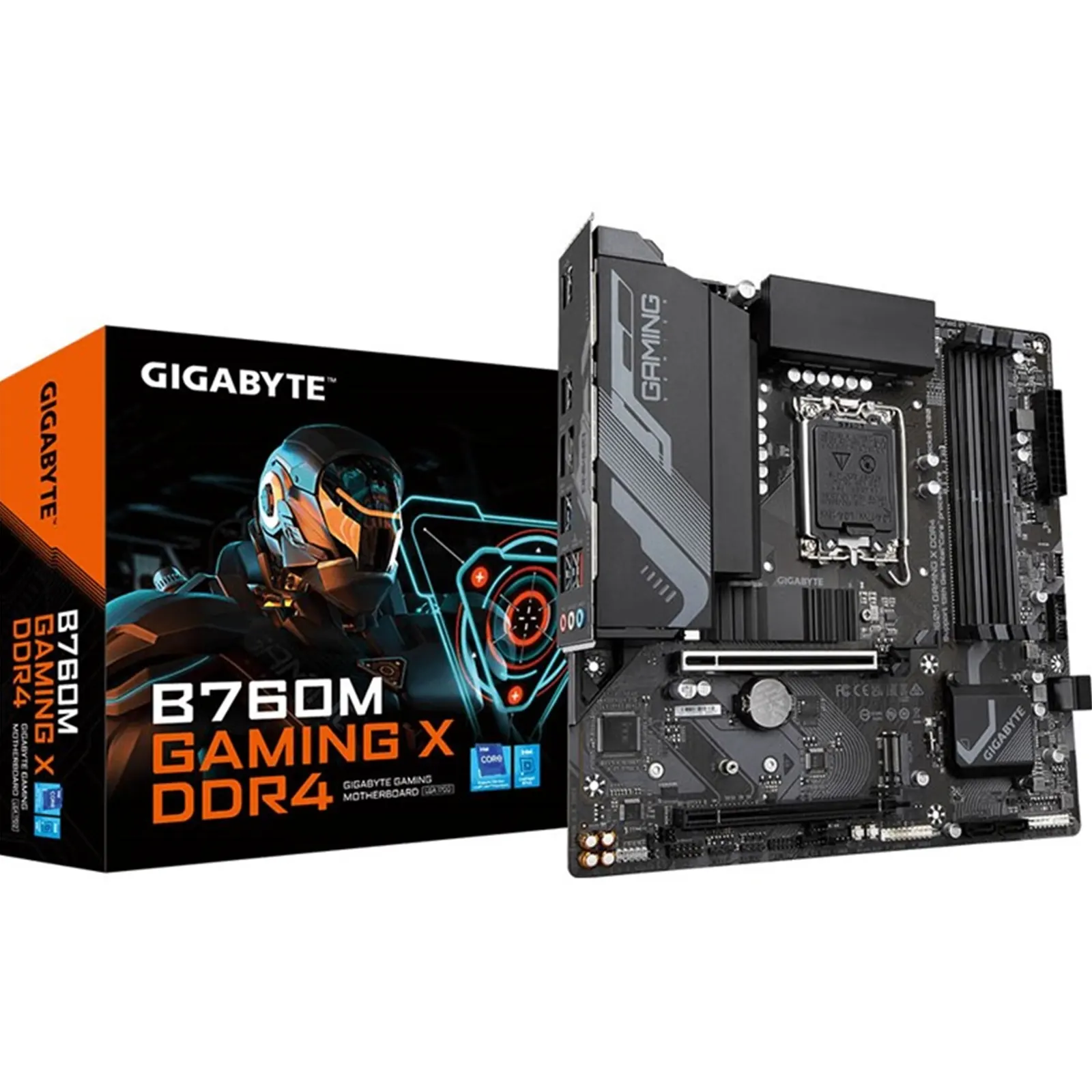 Gigabyte B760M GAMING X DDR4 Motherboard, Intel Socket 1700, 12th/13th Gen, 1x PCIe 4.0 x16, 2 x PCIe 4.0 M.2, Micro ATX, Front USB Type-C, 2.5GbE LAN, HDMI, DisplayPort, Smart Fan 6, Q-Flash Plus