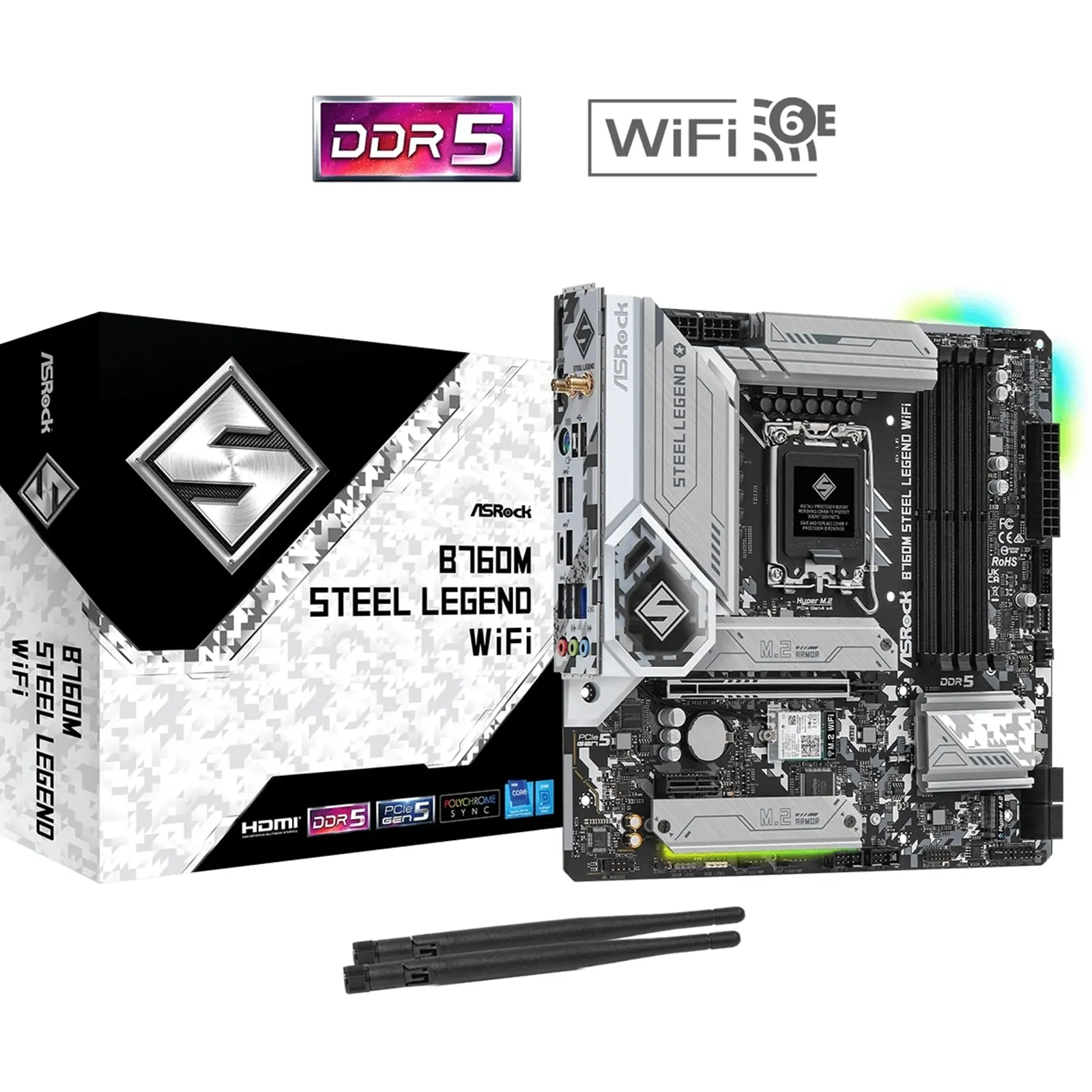 ASRock B760M STEEL LEGEND WiFi PCIe USB 3.2 Gen2 Motherboard