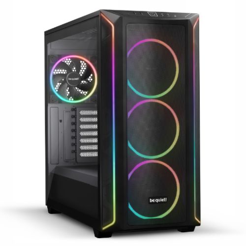 Be Quiet! Shadow Base FX RGB Gaming Case w/ Glass Window, E-ATX, ARGB Front Strips & Controller, 4x ARGB Fans, Mesh Airflow, USB-C, Black