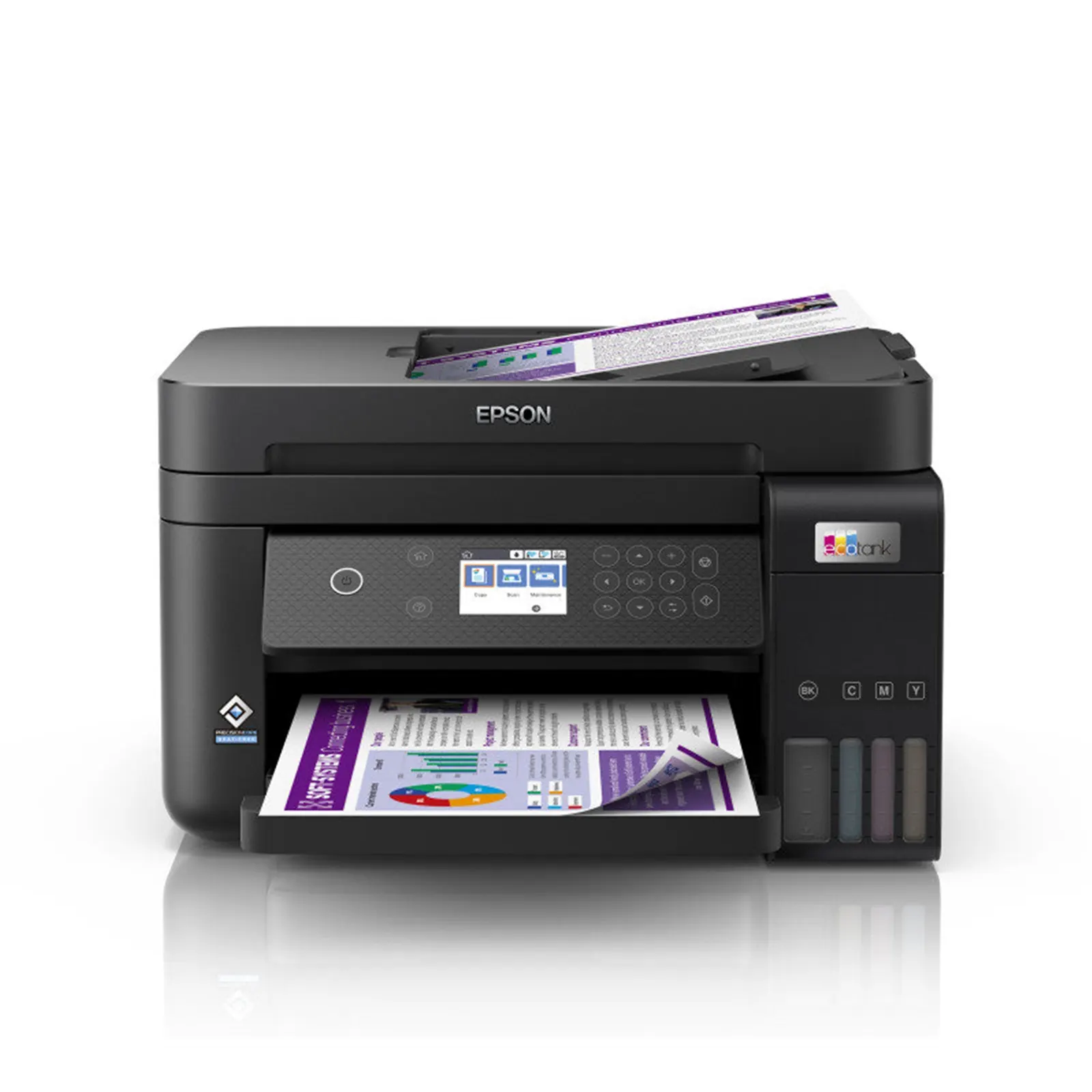 Epson EcoTank ET-3850 C11CJ61401 Inkjet Printer, A4, Colour, Wireless, Network, All-in-One, ADF, 6.1cm Panel