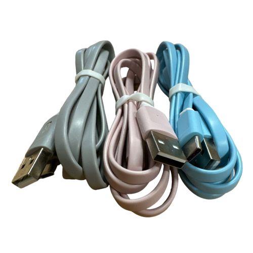 Jedel USB 3.0 Type-C to Type-A Cables - 3 Pack (Pink, Blue, Grey), Charging Only, 1.2 Metre, Clear Bag