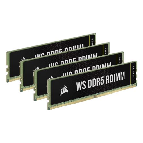 Corsair WS 128GB Kit (4 x 32GB), DDR5, 5600MT/s, CL40, 1.25V, Overclockable, ECC, AMD EXPO & Intel XMP, RDIMM Workstation Memory