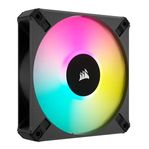 Corsair iCUE AF120 RGB ELITE 12cm PWM Case Fan, 8 ARGB LEDs, FDM Bearing, 550-2100 RPM, Black, Single Fan Expansion Pack