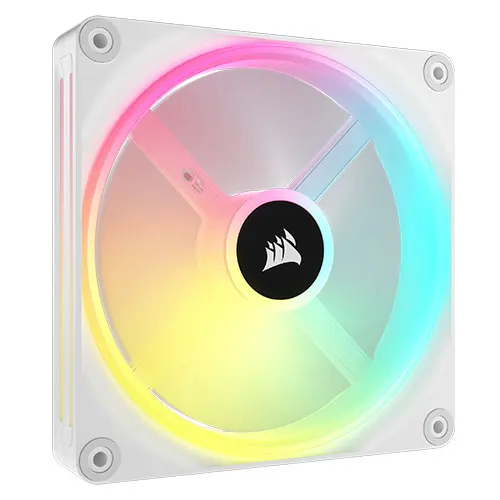 Corsair iCUE LINK QX140 14cm PWM RGB Case Fan, 34 RGB LEDs, Magnetic Dome Bearing, 2000 RPM, White, Single Fan Expansion Kit