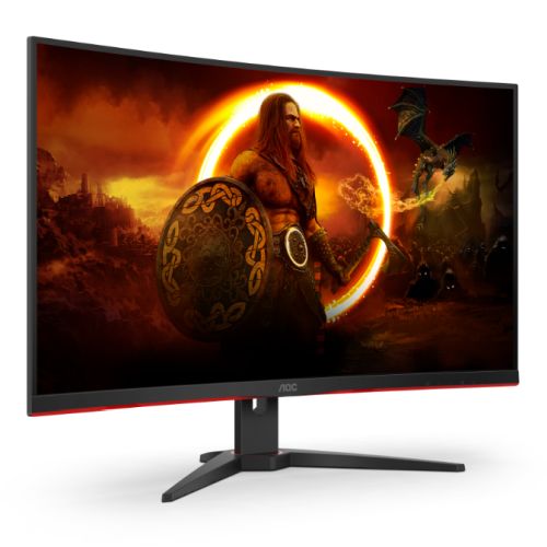 AOC 31.5” QHD Curved 3-Side Frameless Gaming Monitor (CQ32G2SE/BK), 2560 x 1440, 1ms, 165Hz, Freesync Premium, 6 Games Modes, VESA