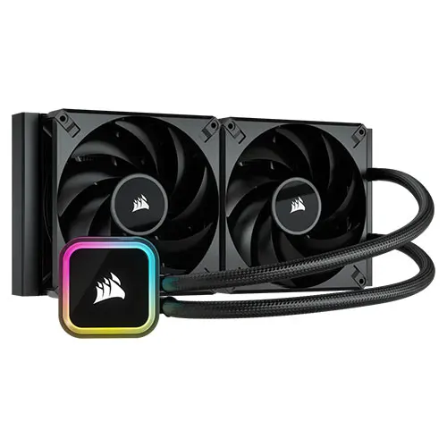 Corsair iCUE H115i RGB ELITE 280mm Liquid CPU Cooler, RGB Pump Head, 2 x 14cm AF ELITE PWM Fans