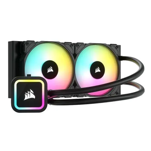 Corsair H100x RGB ELITE V2 240mm Liquid CPU Cooler, 2 x 12cm SP RGB ELITE Fans, RGB Pump Head