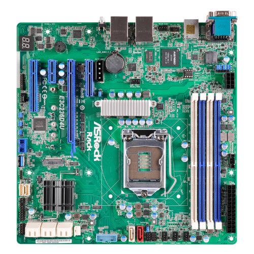 Asrock Rack E3C236D4U Server Board, Intel C236, 1151, Micro ATX, DDR4, Dual GB LAN, IPMI LAN, Serial Port