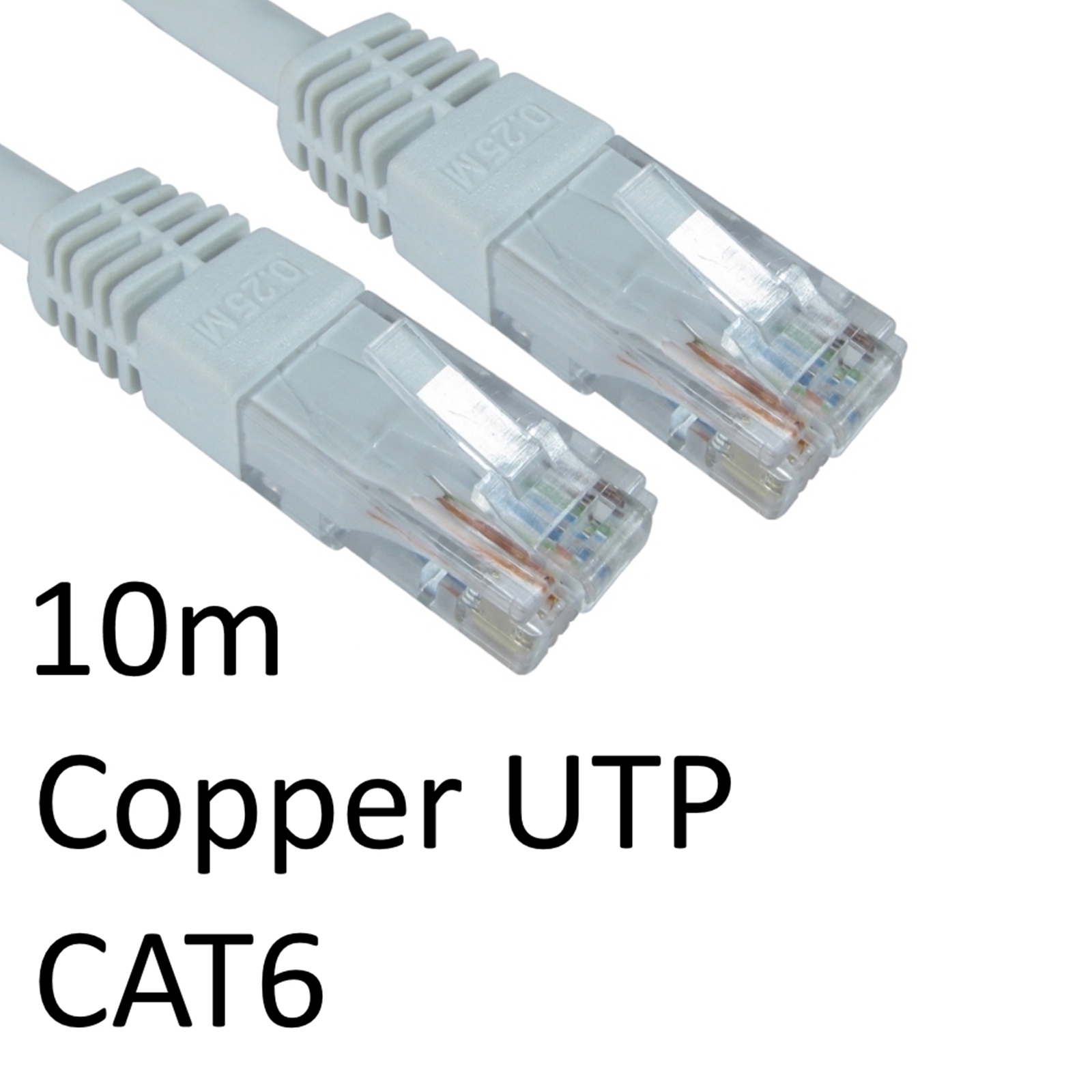 RJ45 (M) to RJ45 (M) CAT6 10m White OEM Moulded Boot Copper UTP Network Cable