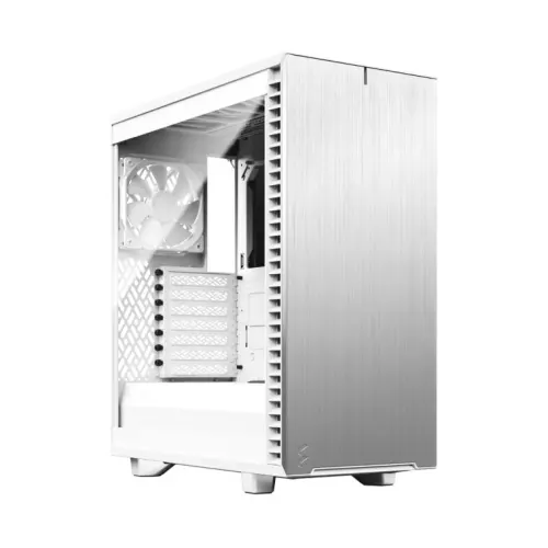 Fractal Design Define 7 Compact (White TG) Gaming Case w/ Clear Glass Window, ATX, 2 Fans, Sound Dampening, Ventilated PSU Shroud, USB-C, White