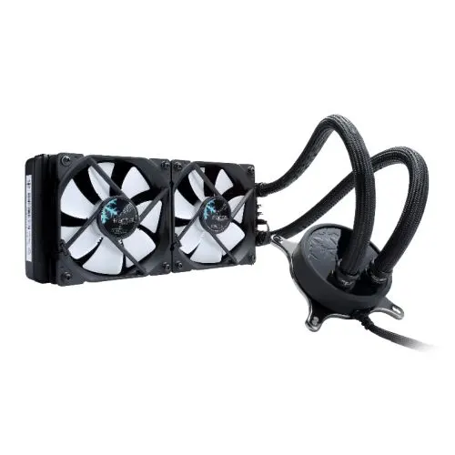 Fractal Design Celsius S24 240mm Liquid CPU Cooler, 2 x 12cm PWM Fans, Intelligent Temp-Control, Fan Hub, G 1/4" Thread, Black & White