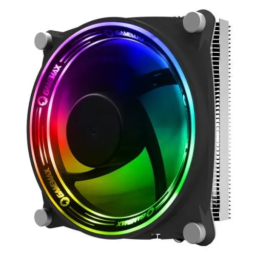 GameMax Gamma 300 Rainbow ARGB Low Profile Heatsink & Fan, Intel & AMD Sockets, Hydro Bearing Fan, 5 Copper Heatpipes