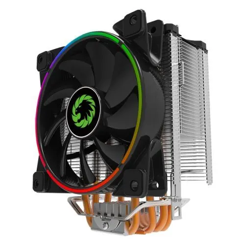 GameMax Gamma 500 Rainbow ARGB Heatsink & Fan, Intel & AMD Sockets, Rifle Bearing Fan, 5 Copper Heatpipes, RGB Mystic Light Sync, 187W TDP