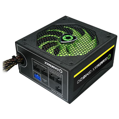 GameMax 600W GM600 PSU, Semi-Modular, 14cm Fan, 80+ Bronze, Black Mesh Cables, Power Lead Not Included