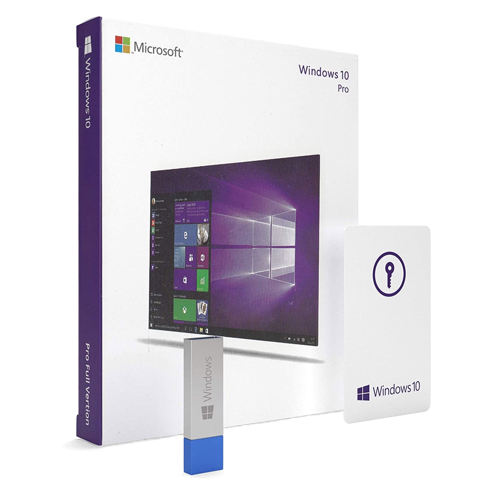 Microsoft Windows 10 Pro 32/64bit Operating System Retail Box USB Flash Drive