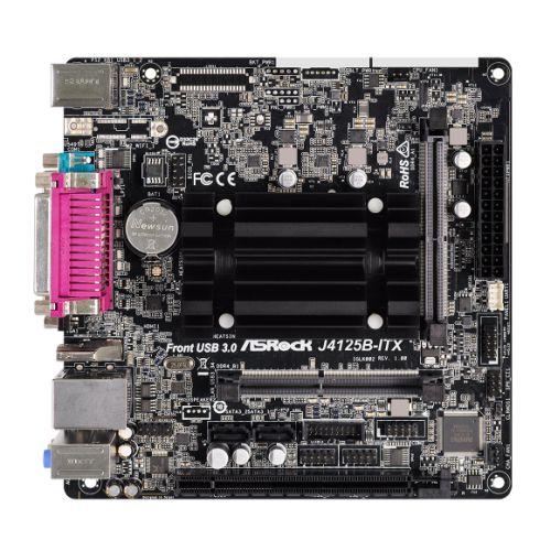 Asrock J4125B-ITX, Integrated Intel Quad-Core J4125, Mini ITX, DDR4 SODIMM, VGA, HDMI, Serial Port, Parallel Port