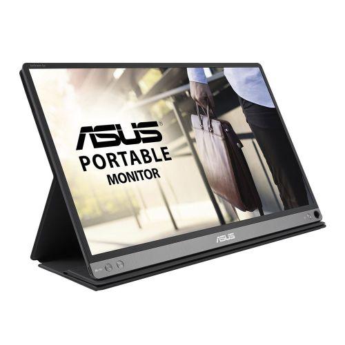 Asus 15.6" Portable IPS Monitor (MB16AP), 1920 x 1080, USB-C (USB-A adapter), USB-powered, Ultra-slim, Auto-rotatable, Smart Case Stand