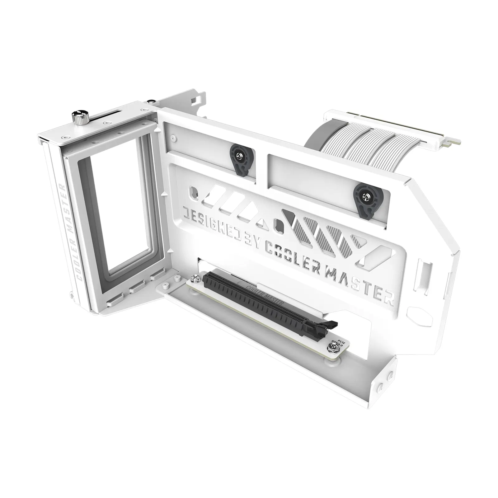 COOLER MASTER Vertical Graphics Card Holder Kit V3 White Version, 165mm PCIe 4.0 x16 Riser Cable Included, Compatible with ATX & Micro ATX Cases, Toolless Adjustable Design, Premium Materials with 42% Increased Durability