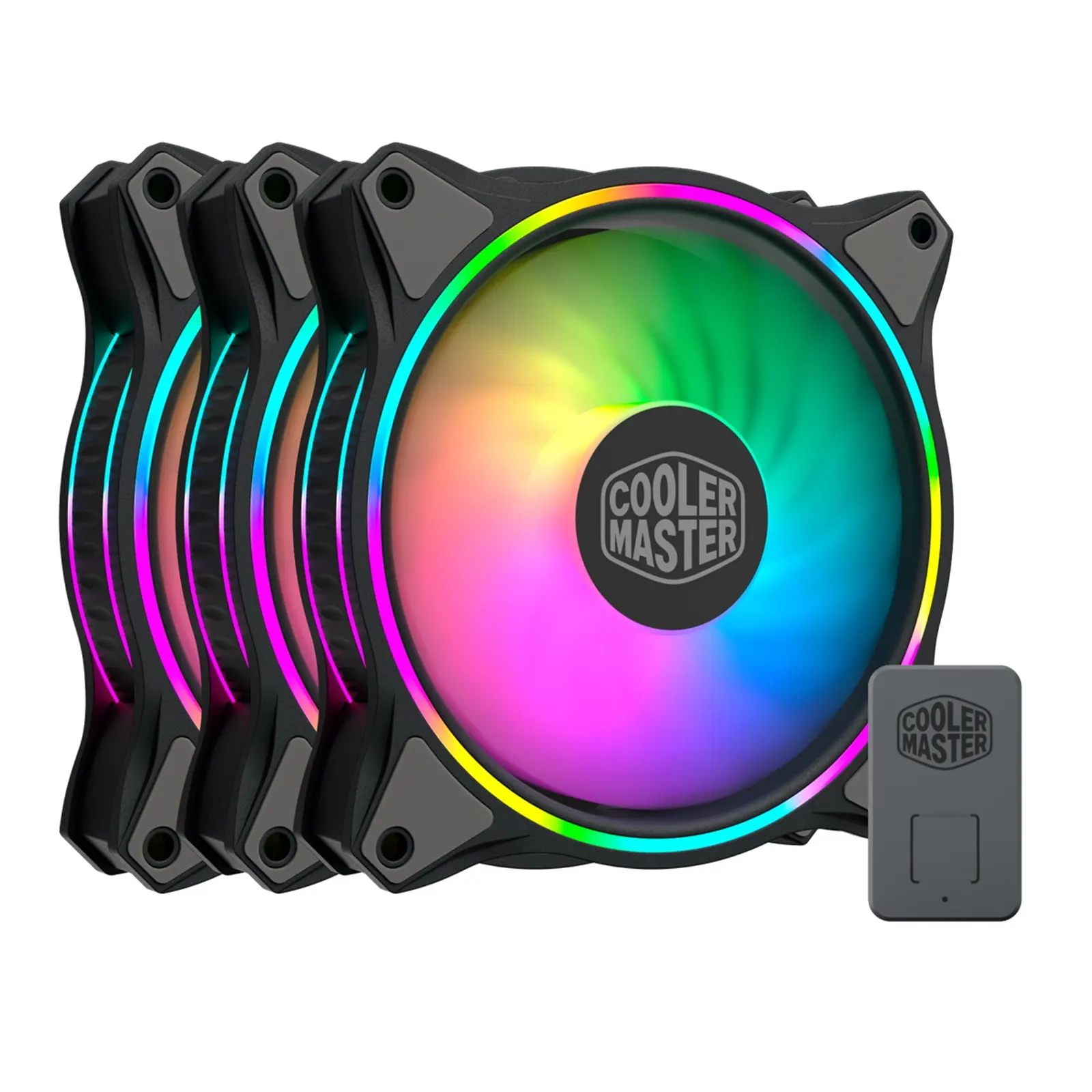 COOLER MASTER MasterFan MF120 Halo 3 -in-1, 120mm, 3-Pin ARGB Connector, Addressable Gen 2 RGB, Wired ARGB Controller